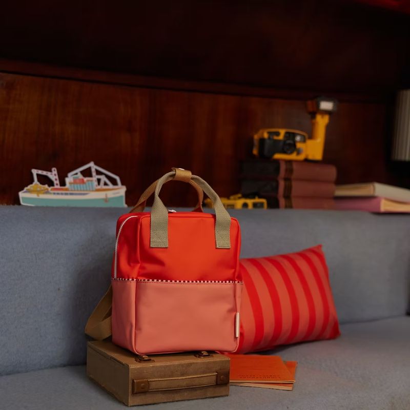 Sticky Lemon - Rugtas Small - Colourblocking - Lifebuoy Orange + Coral Pink