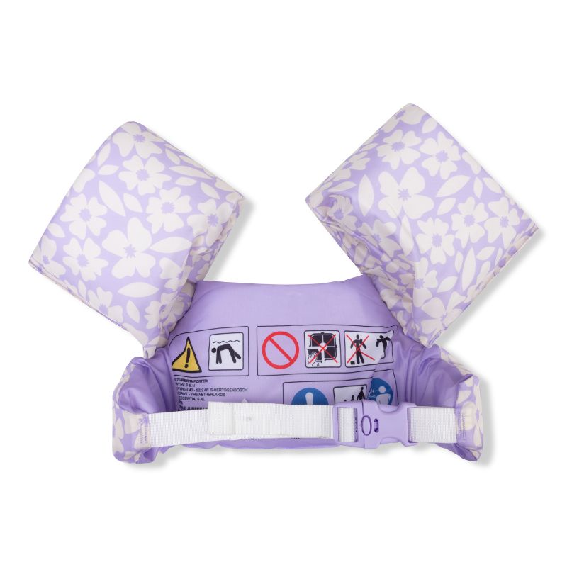swim essentials puddle jumper puddeljumper zwemvest kliksluiting zwemmen spelen almelo twente korting paars bloemen bloemetjes zwembad  vakantie buitenland 