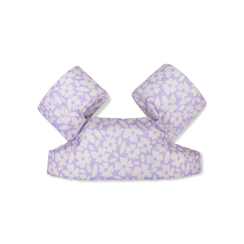 swim essentials puddle jumper puddeljumper zwemvest kliksluiting zwemmen spelen almelo twente korting paars bloemen bloemetjes zwembad 