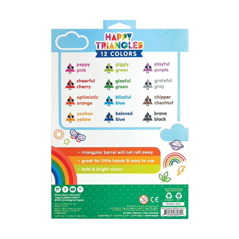 Ooly - Happy Triangles Jumbo Crayons - Wascokrijtjes