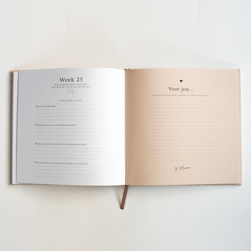 Leukigheidjes - Zwangerschapsinvulboek linnen naturel