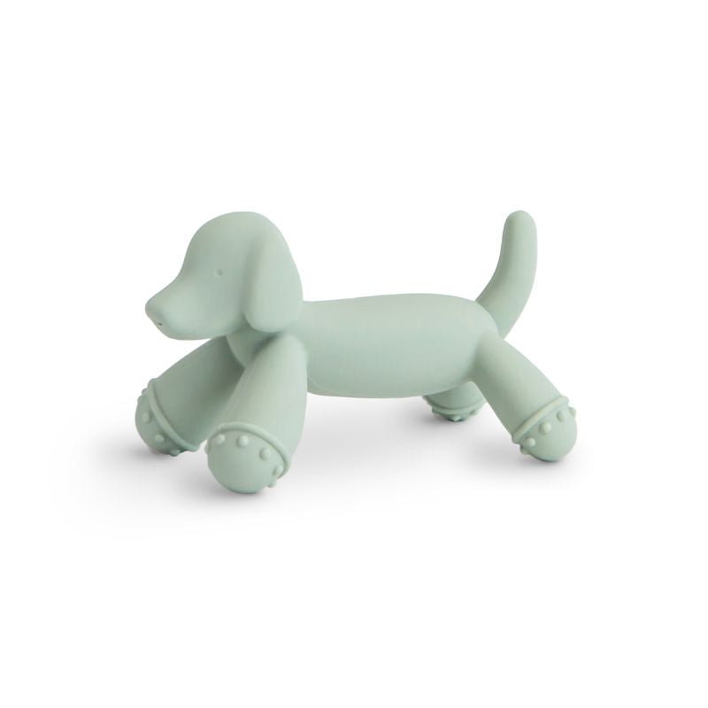 mushie bijtring bijtspeelgoed hond cabridge blue blauw doorkomende tandjes kwijlen tand zeer korting almelo silliconen silicoon