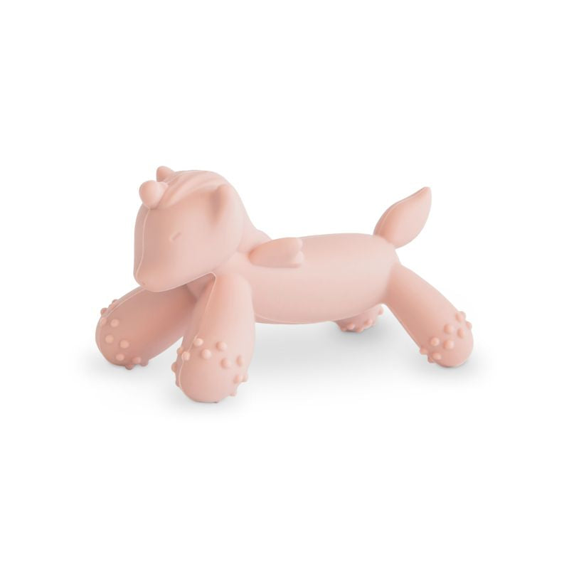 mushie bijtring bijtspeelgoed hond cabridge blue blauw doorkomende tandjes kwijlen tand zeer korting almelo silliconen silicoon blush eenhoorn
