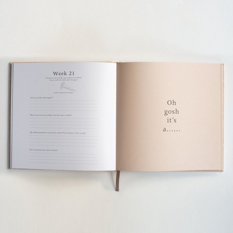 Leukigheidjes - Zwangerschapsinvulboek linnen naturel