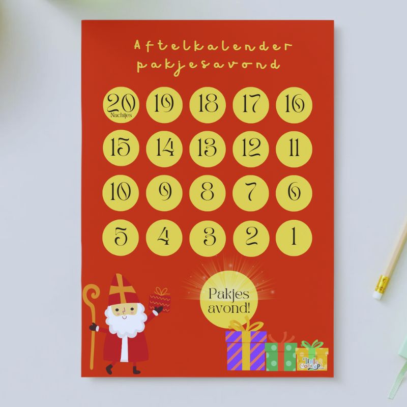 sinterklaas pakjesavond aftelkalender 5december vieren sint sintenpiet feest 