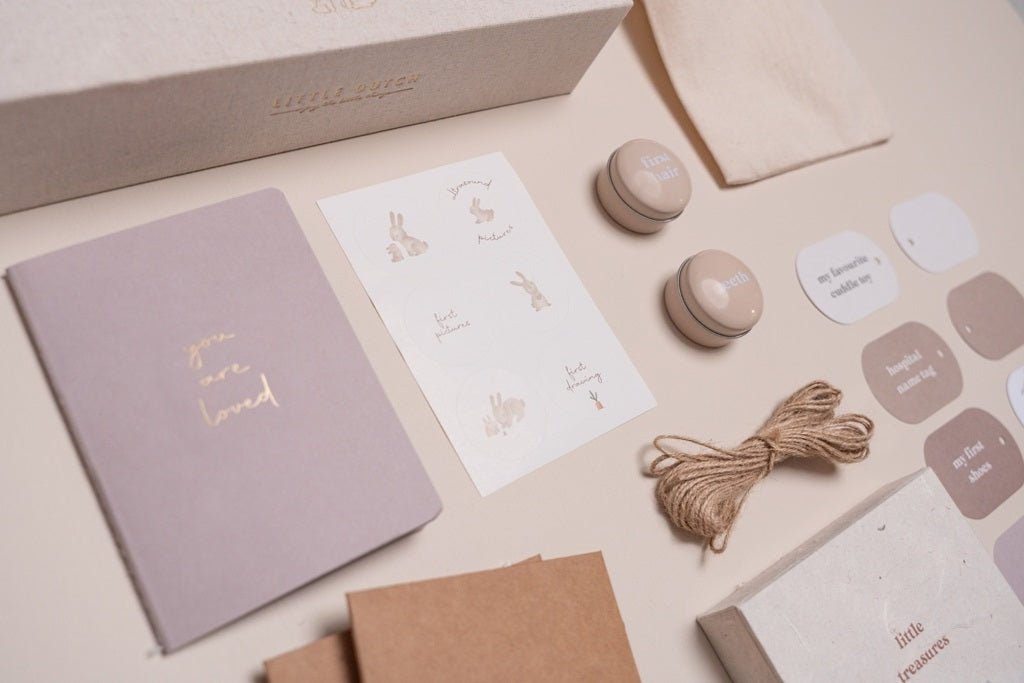 Luxe linnen bewaarbox Naturel - Little Dutch