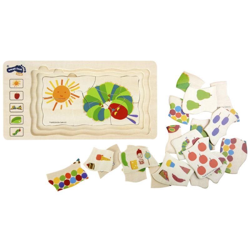 rupsjenooitgenoeg rupsje nooit genoeg nooitgenoeg lagenpuzzel houten puzzel lagen 36 delig puzzelen spelen educatief speelgoed leren rups vlinder fruit basisschool peuter kleuter 