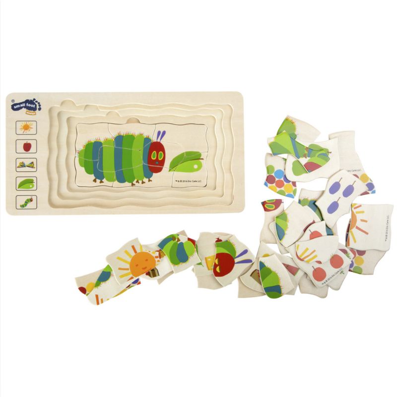 rupsjenooitgenoeg rupsje nooit genoeg nooitgenoeg lagenpuzzel houten puzzel lagen 36 delig puzzelen spelen educatief speelgoed leren rups vlinder fruit basisschool peuter kleuter 