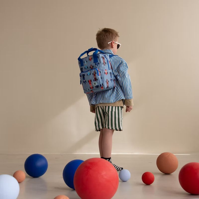 Studio Ditte - Rugtas Small - Race Cars Blue