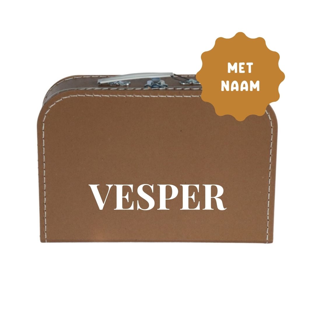 Koffertje met naam Kraft 25cm - gepersonaliseerd