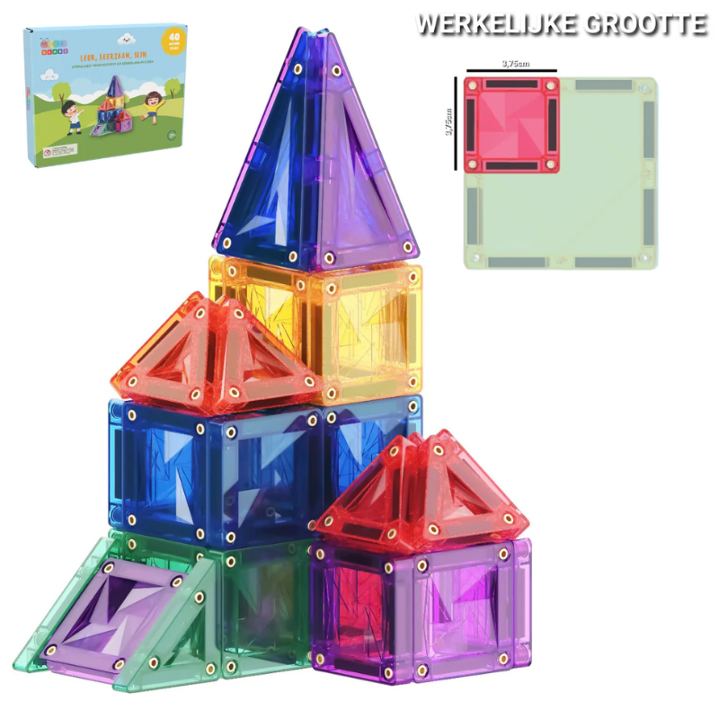 Gladi Magnetische tegels - Micro Tiles - 40 delig
