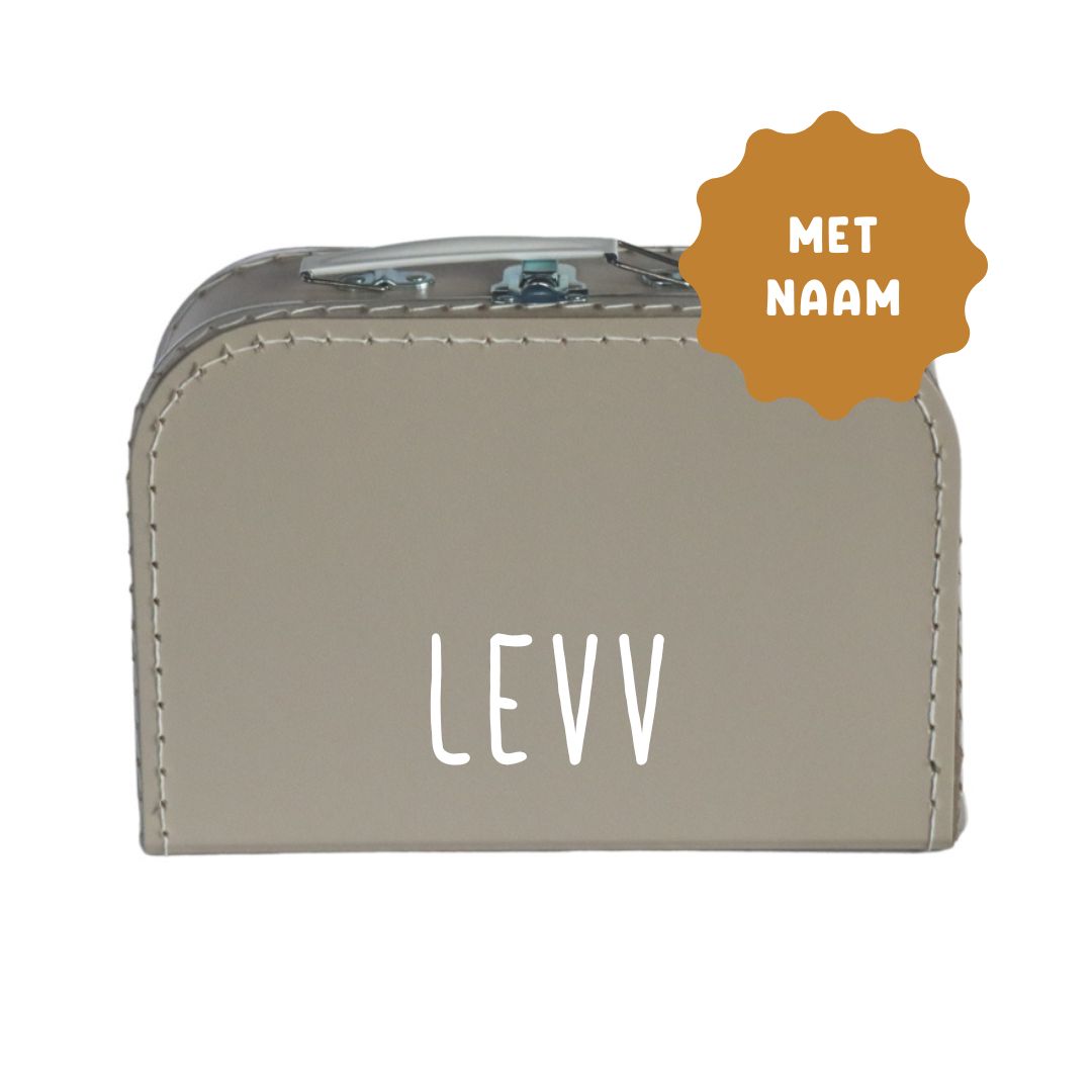 Koffertje met naam Zand 25cm - gepersonaliseerd