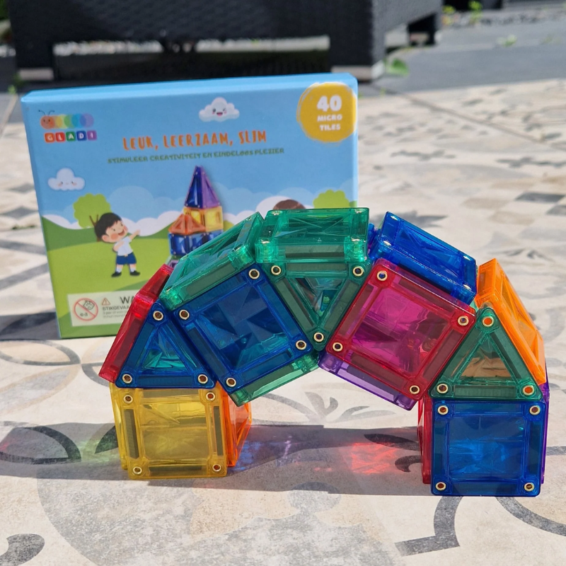 Gladi Magnetische tegels - Micro Tiles - 40 delig