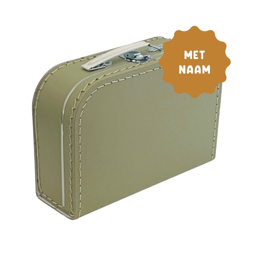 Koffertje met naam Saliegroen 25cm