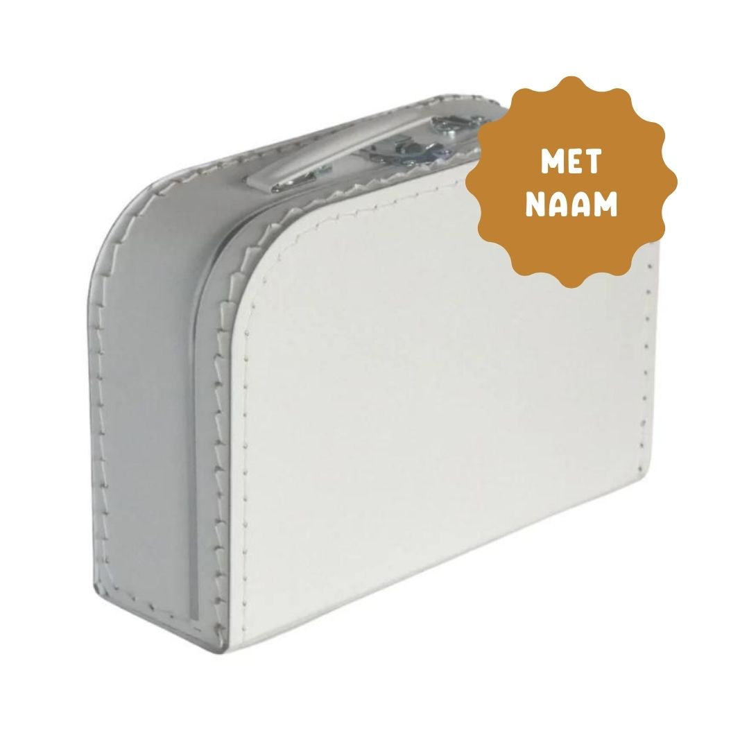 Koffertje met naam Wit 25cm - gepersonaliseerd
