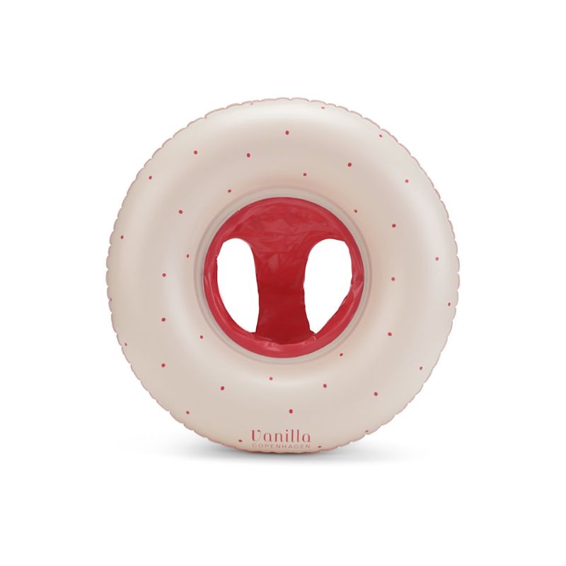 vanilla copenhagen krabben krabbetjes blauw baby babyzwemband zwemmen lief klein zwembad buiten babyband babyzwemmen zwemband outlet sale mama moeder en kind zwemmen stippen dots roze rood stippetjes