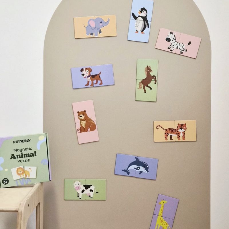 Kinderlybaby Magnetische tegels - Dieren puzzels magneten 40-delig