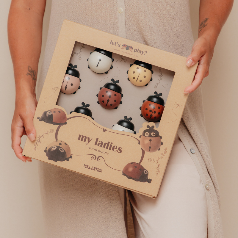 Mrs Ertha - My Ladies - Houten lieveheersbeestje tel puzzel