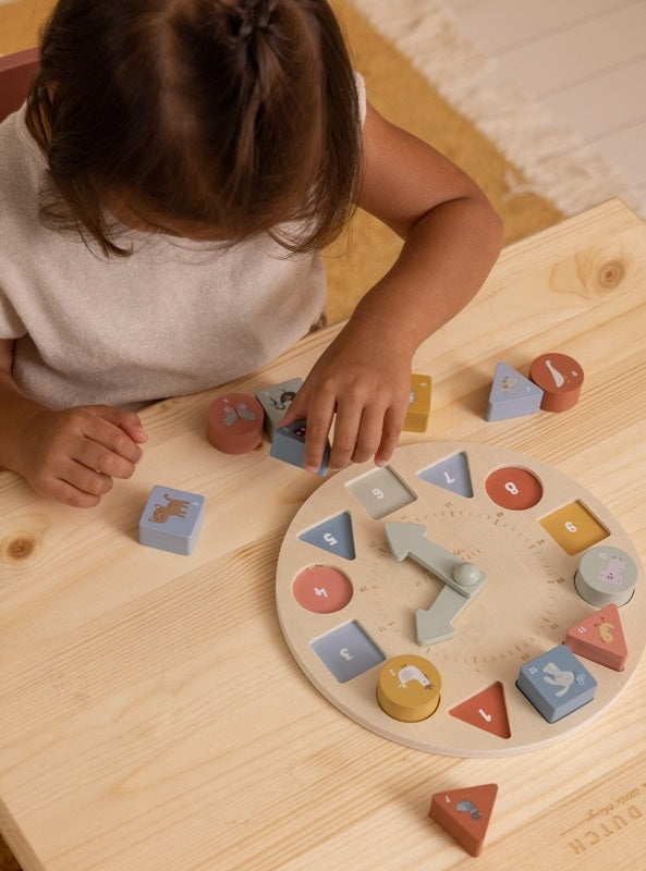 Klok hout puzzel - Little Dutch