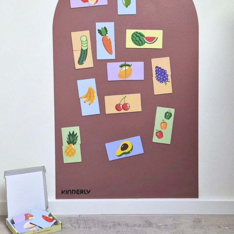 PRE-ORDER - Kinderlybaby - Magnetische Groenten en fruitpuzzel- 40-delig