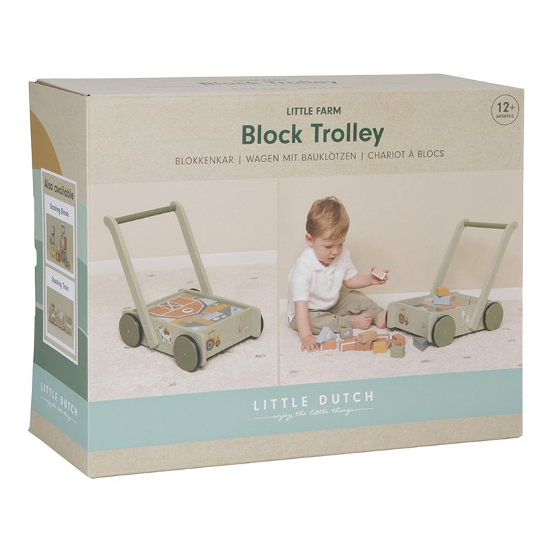 Houten blokkenkar Little Farm - Little Dutch