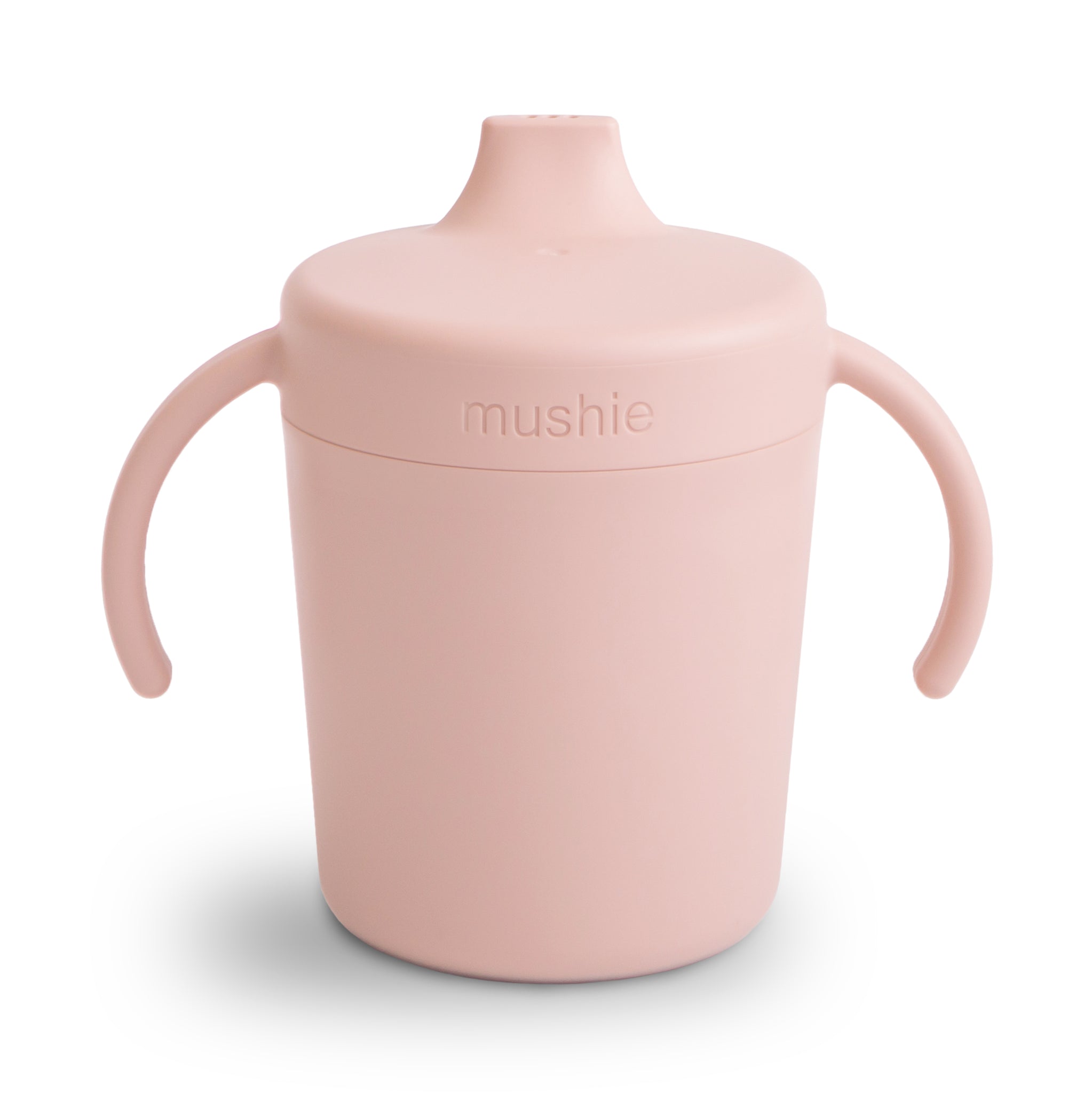 mushie tuitbeker sippy cup tuitje drinkbeker zuigen handvaten goed vasthouden siliconen wit ivory korting almelo twente roze blush pink
