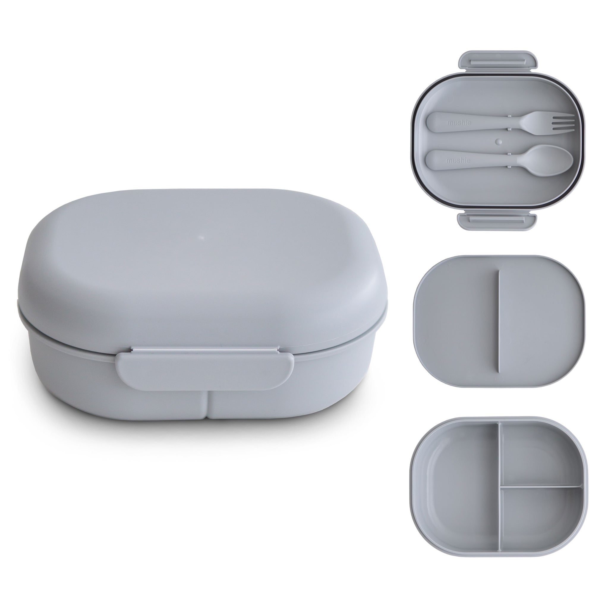 mushie lunchbox sage lunchtrommel broodtrommel groen school lepel vork kinderopvang gastouder brood eten fruit lunch broodbak eten twente almelo korting blauw