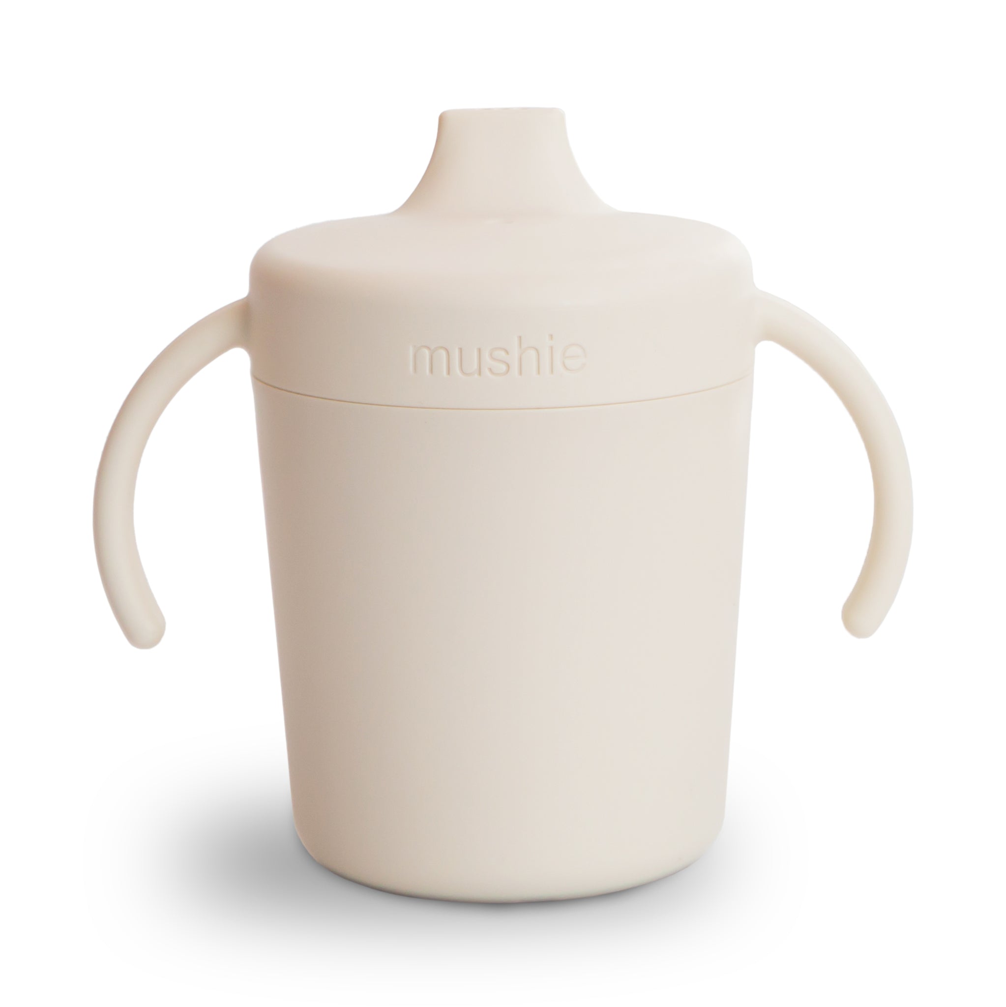 mushie tuitbeker sippy cup tuitje drinkbeker zuigen handvaten goed vasthouden siliconen wit ivory korting almelo twente