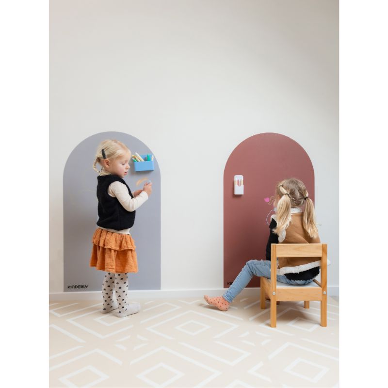 Kinderlybaby magnetisch behang muursticker magnetische poster kinderkamer blush roze pink magneten connetix magnetiles cleverclixx clay rood roze oranje roest