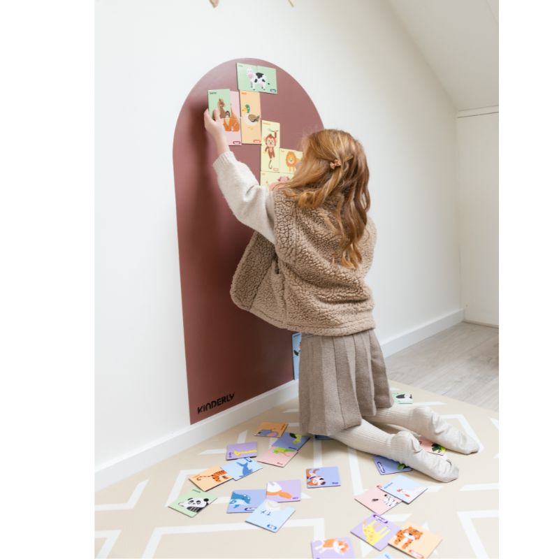 Kinderlybaby magnetisch behang muursticker magnetische poster kinderkamer blush roze pink magneten connetix magnetiles cleverclixx clay rood roze oranje roest