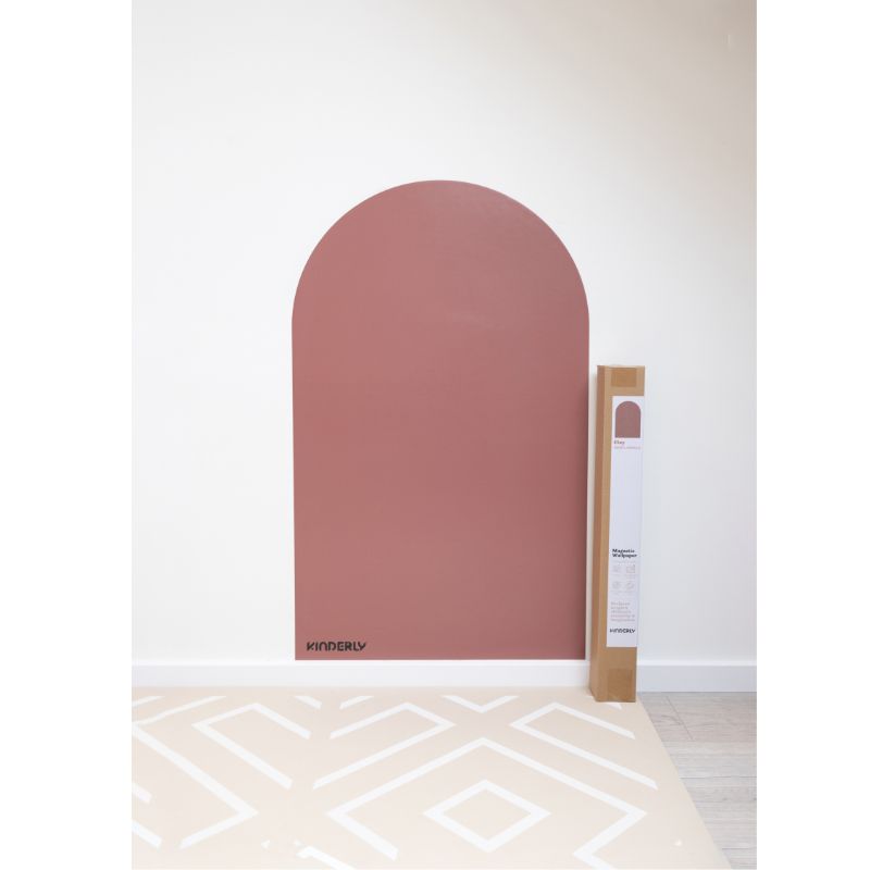 Kinderlybaby magnetisch behang muursticker magnetische poster kinderkamer blush roze pink magneten connetix magnetiles cleverclixx clay rood roze oranje roest