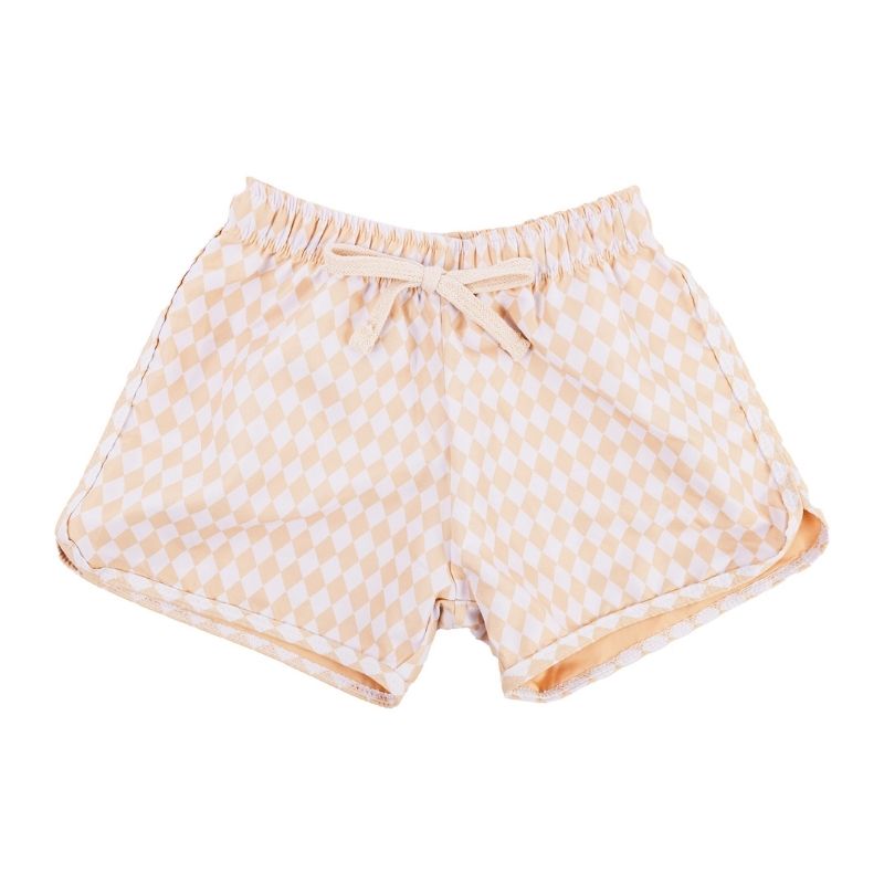Mrs Ertha Mrs. Stevie Zwemshort zwembroek zwemmen swimshort shorts speckled diamond geel wit zwembad almelo baby peuter kleuter jongen jongens