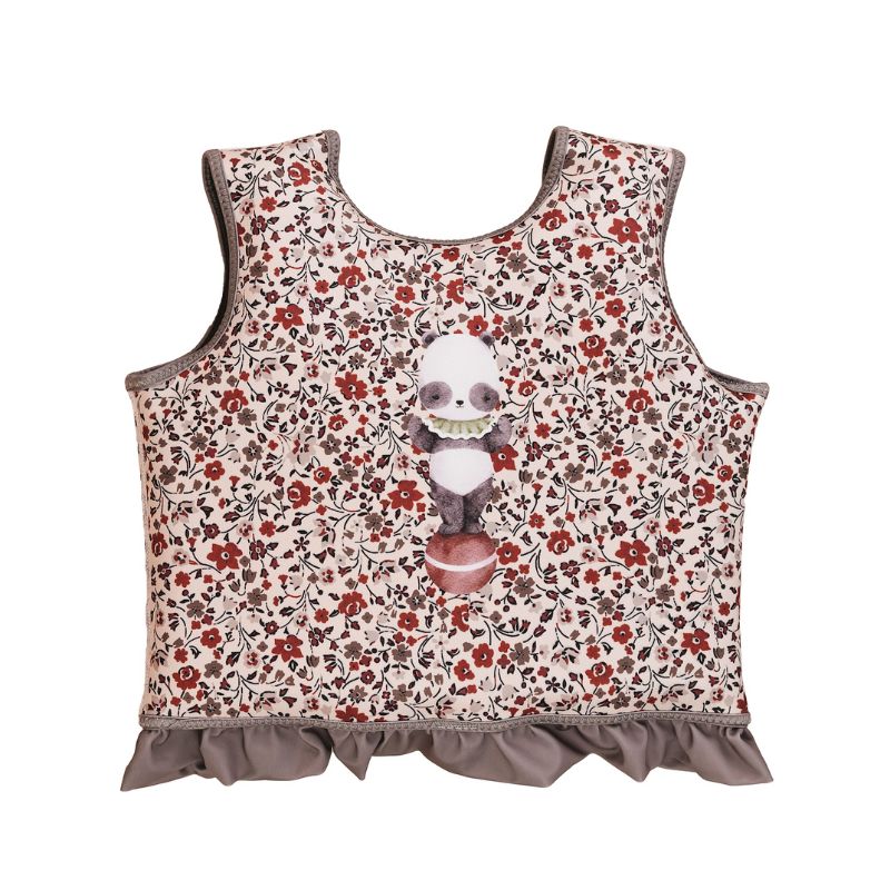 Mrs Ertha Mrs. puddlies zwemvest bandjes zwemmen zwemband zwemvleugels vestje zwemvestje lovely roots magic garden zwemmen zwembad zwembescherming organic squares vierkanten wit rood jongens meisjes bloemen bloemetjes 