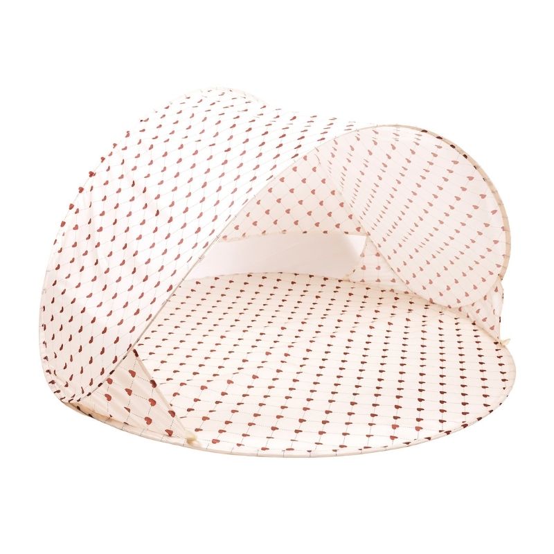 Mrs Ertha Mrs. standtent strandtentje beach tent lovely roots hartjes uv 50+ filter bescherming protectie stand zee speelgoed slapen magic garden bloemetjes speckled diamond geel wit kinderen baby peuter kleuter