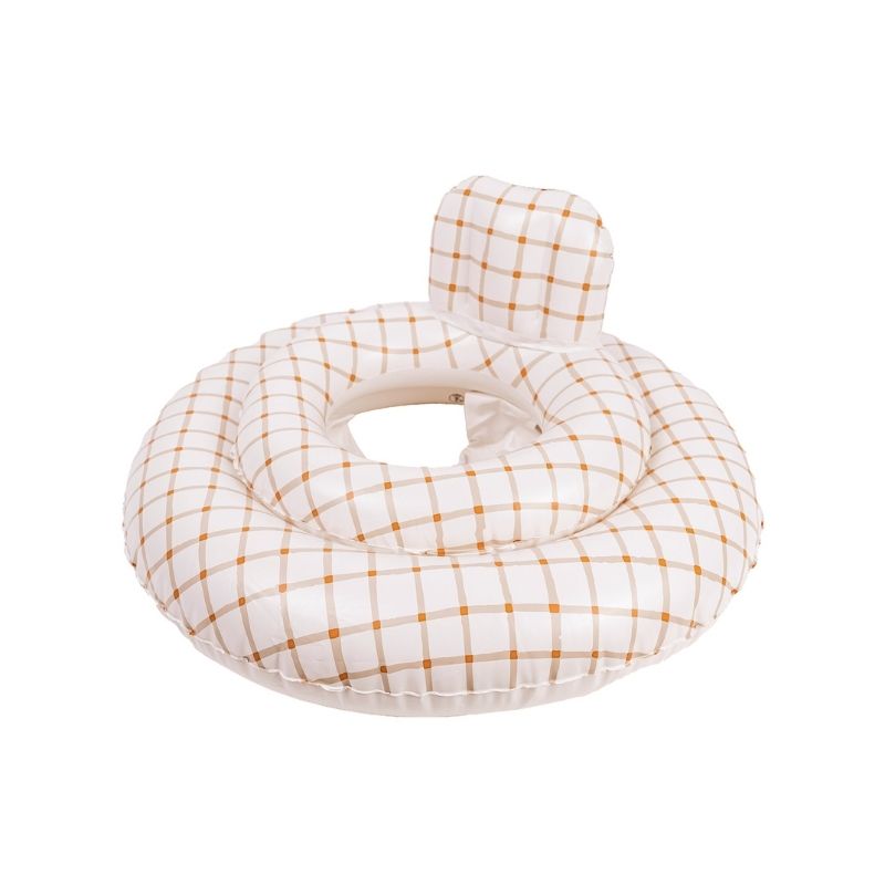 Mrs Ertha mrs. zwemband babyband baby zwembad bandjes drijven zwemmen almelo floater baby seat inflatable opblaasbaar lovely roots organic squares Unique Dots stippen stipjes speckled diamond geel wit jongen meisjes rood wit