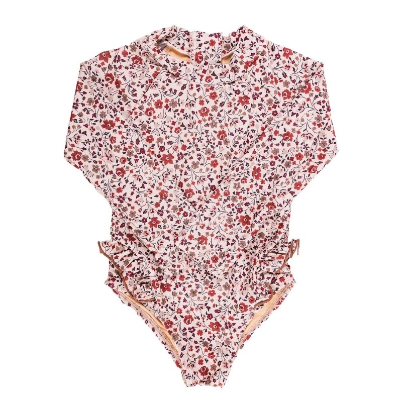 Mrs Ertha zwempak swimsuit ariella badpak uv 50+ uva uvb protectie bescherming lovely roots hartjes harten zwemmen almelo zwembad strand spelen peuter kleuter baby magic garden Speckled diamond bloemen bloemetjes