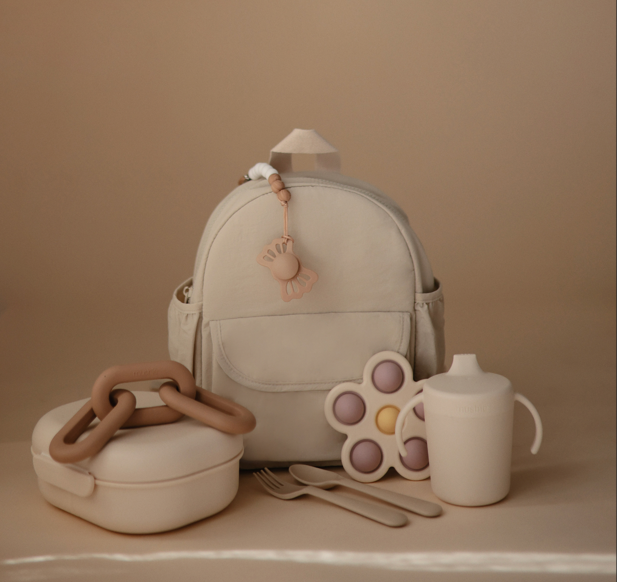 Mushie Peuter Backpack Rugtas - Fog