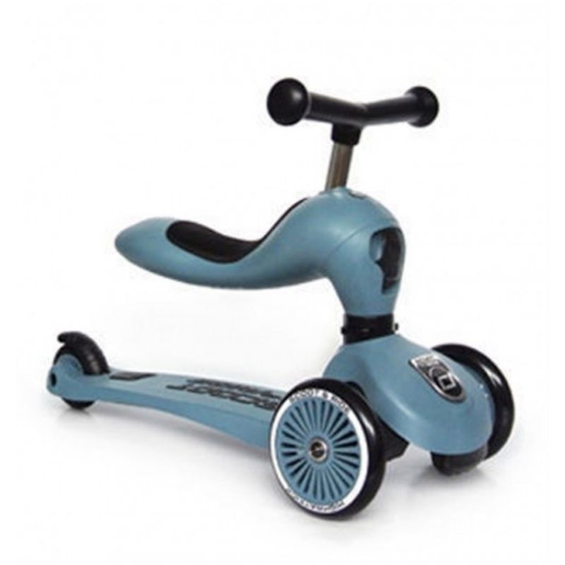 Scoot and Ride highway kick 1 steel step baby peuter kleuter school stepje met zitje balans helm almelo steppen buiten spelen straat kinderopvang bso speel loopfiets 