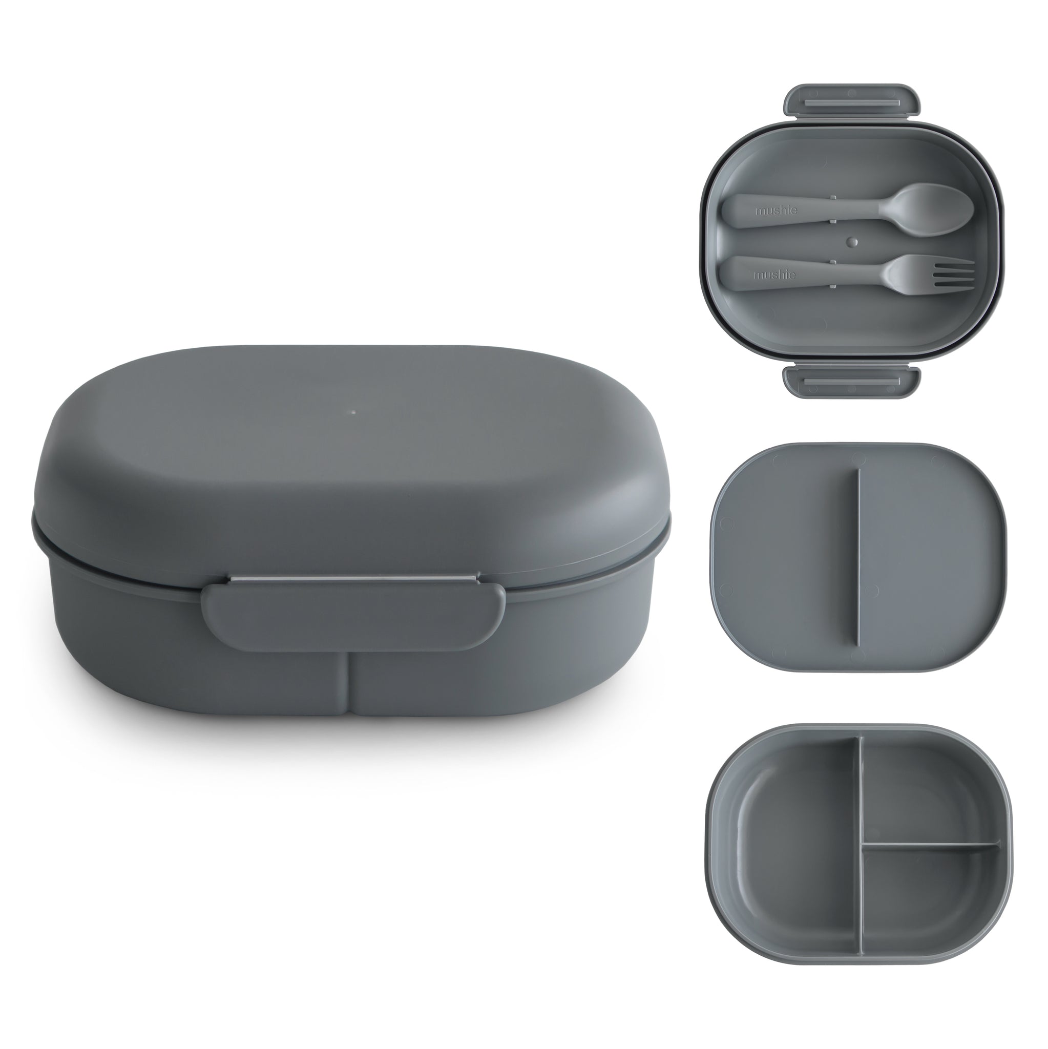 mushie lunchbox sage lunchtrommel broodtrommel groen school lepel vork kinderopvang gastouder brood eten fruit lunch broodbak eten twente almelo korting blauw smoke