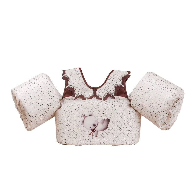 mrs ertha mrs. puddeljumper puddle jumper puddlejumper bandjes zwembandjes zwemmen buiten zee zwembad spelen zwemband almelo hart hartjes harten stip unique dots stippen kraag collar