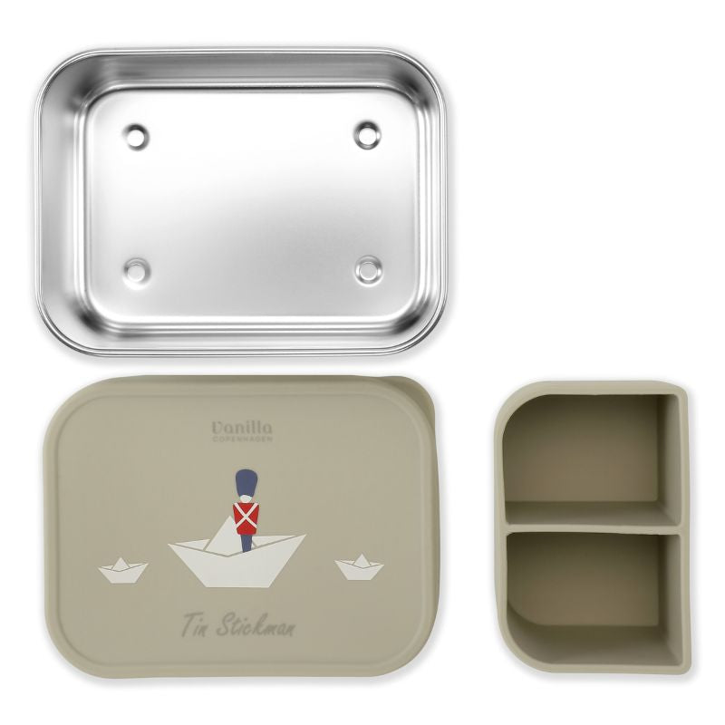 vanilla copenhagen lunchbox tin stickman broodtrommel fruit brood  stainless steel leakproof sillicone divider vakjes almelo twente school kinderopvang gastouder peuter kleuter basisschool