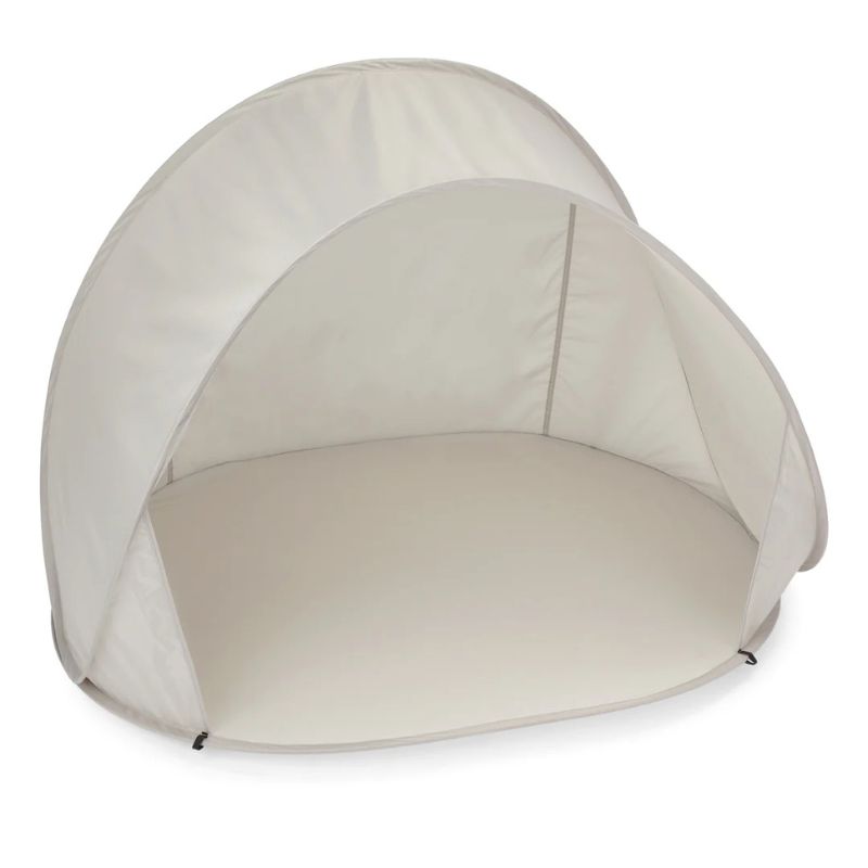 vanilla copenhagen pop-up tent medium oyster grey strandtent grijs uv 50+ strand park spelen baby peuter kleuter almelo twente portable draagbaar opvouwbaar vakantie