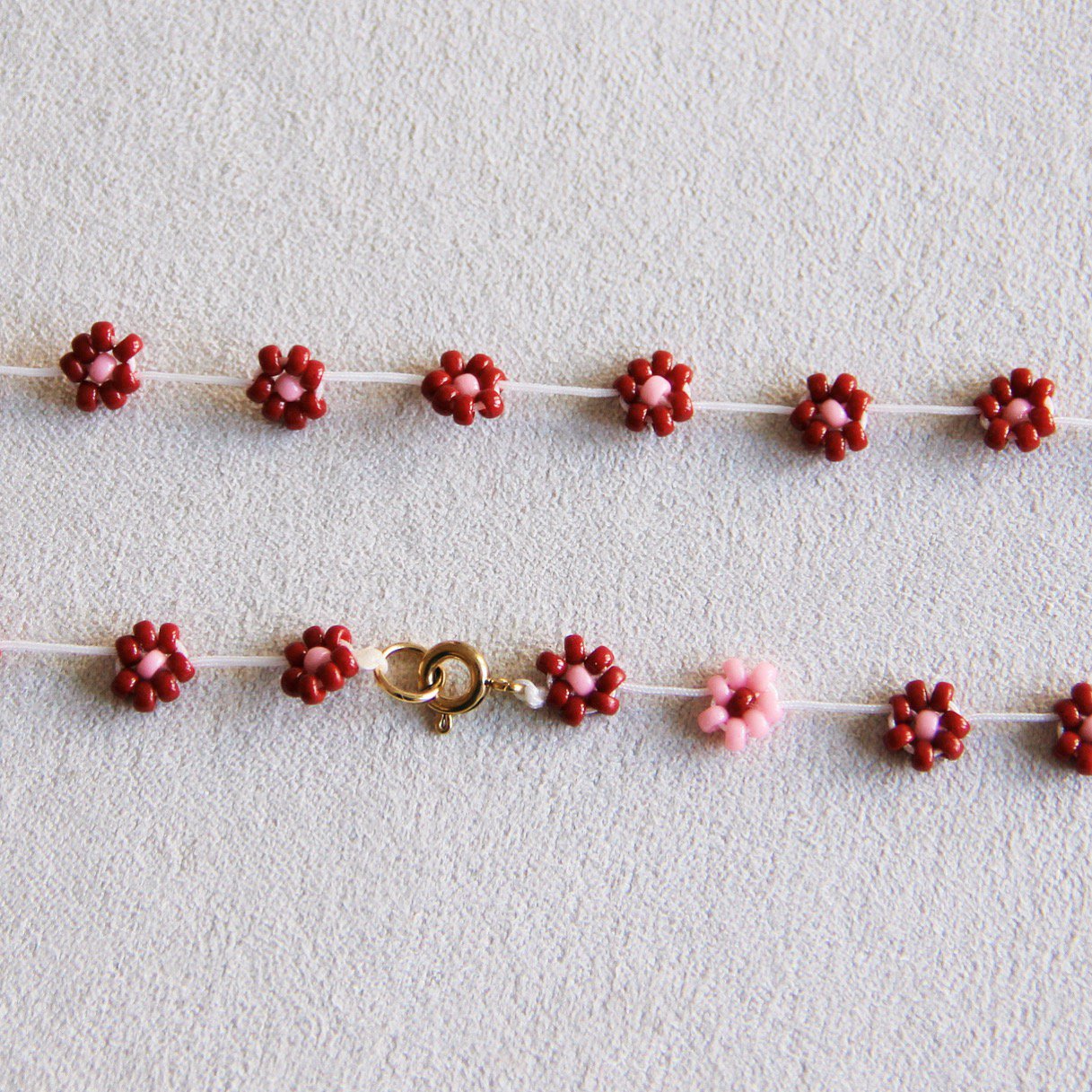 Fiori bloemenketting - bordeaux/roze - Bazou