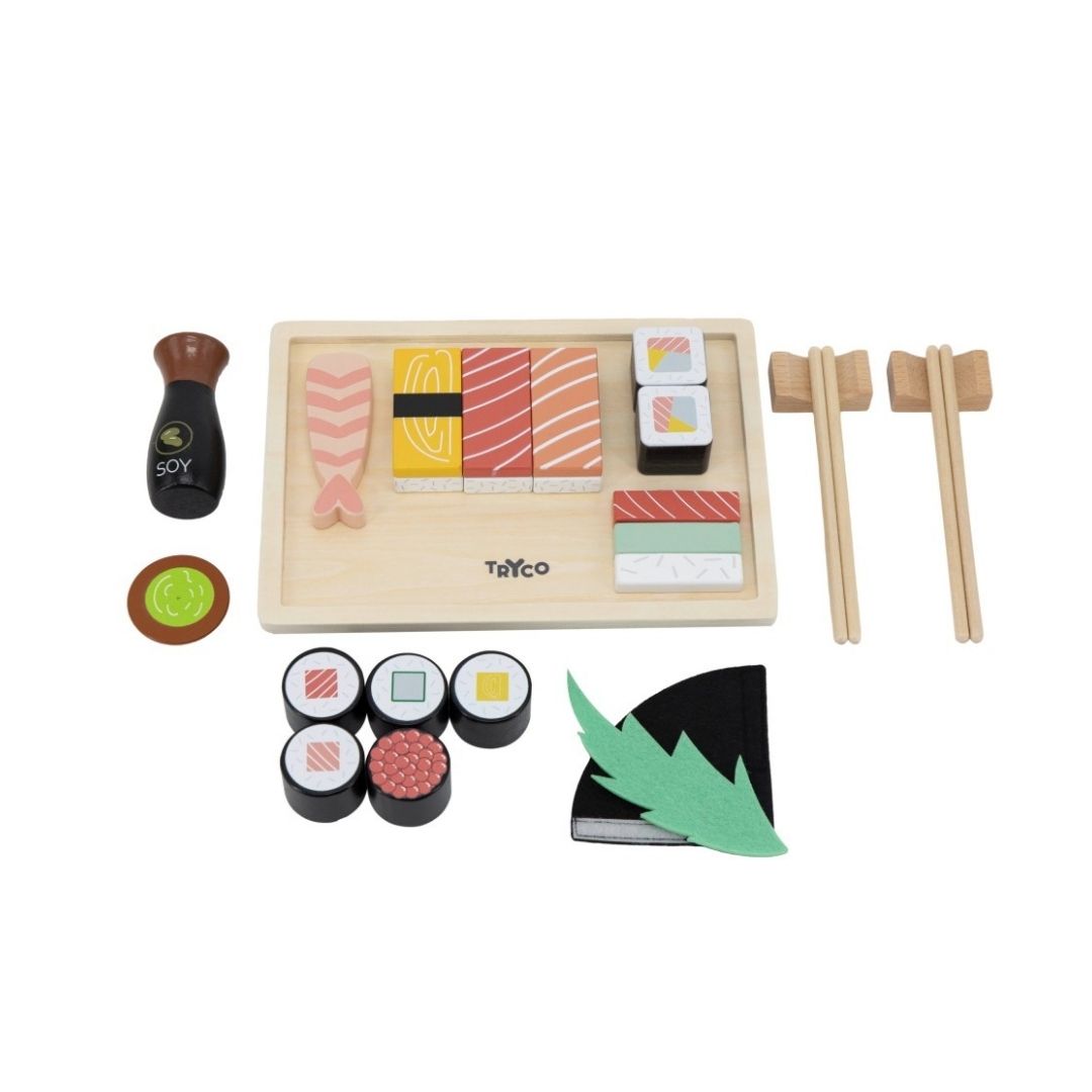 Houten Sushi set Tryco (23-delig)