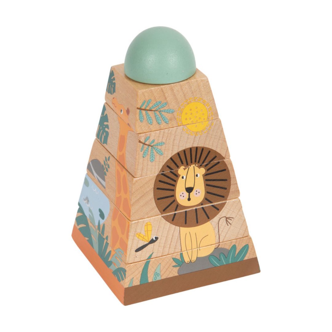 Stapeltoren puzzel hout safari - Small Foot
