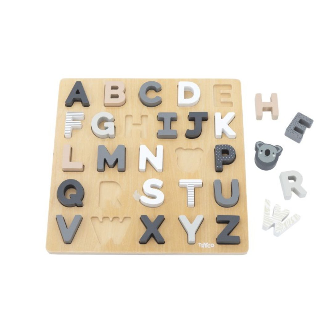 Houten Alfabet Puzzel met krijtbord Tryco