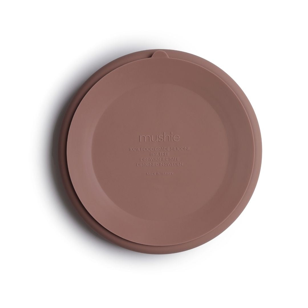 Mushie Siliconen Bord met zuignap Cloudy Mauve