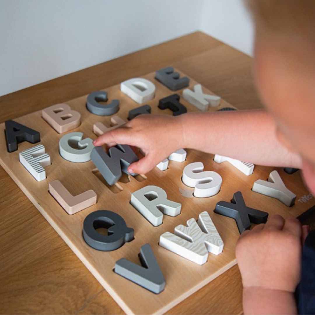 Houten Alfabet Puzzel met krijtbord Tryco