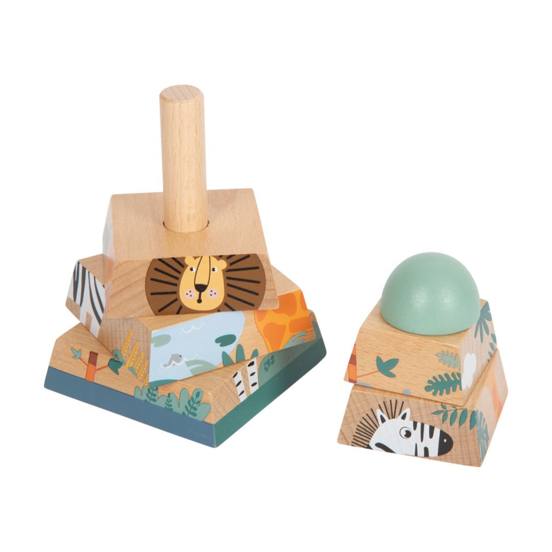Stapeltoren puzzel hout safari - Small Foot