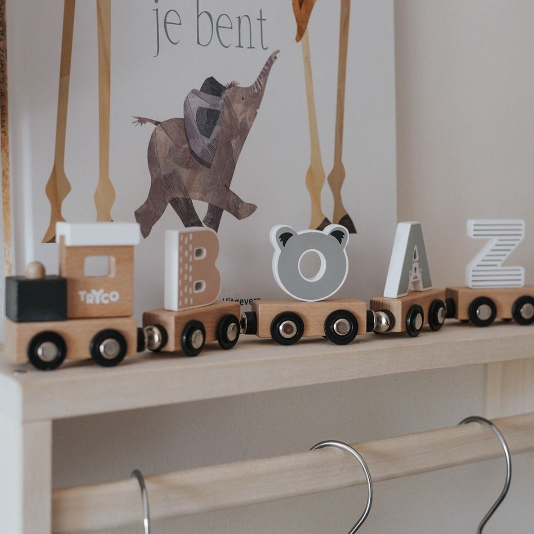 Tryco houten lettertreintje kleur